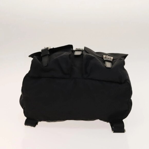 PRADA Backpack Nylon Black Silver Auth